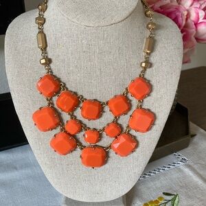 Stella and Dot orange statement necklace.